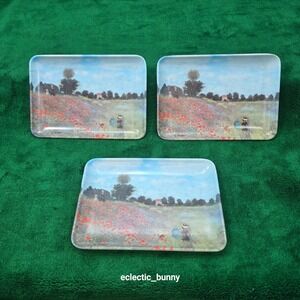 Claude Monet Poppy Field Melamine Trays-Set of 3 Design Imports. Made in Italy